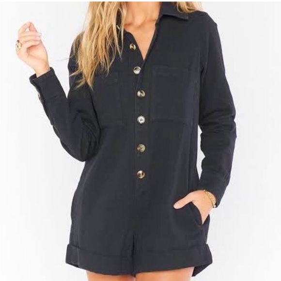 Show Me Your MuMu Black Collared Top - Picture 1 of 4